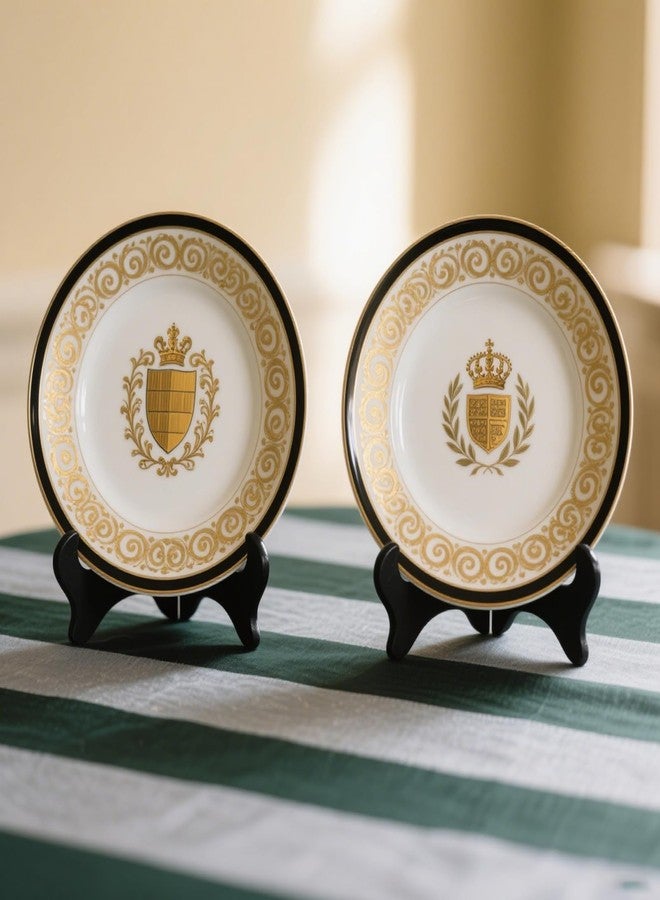 UCEHIPAW 4 Pcs Wooden Plate Stands Tabletop Art Holder Picture Frame Easels Book Dish Decorative for Display - Image 5